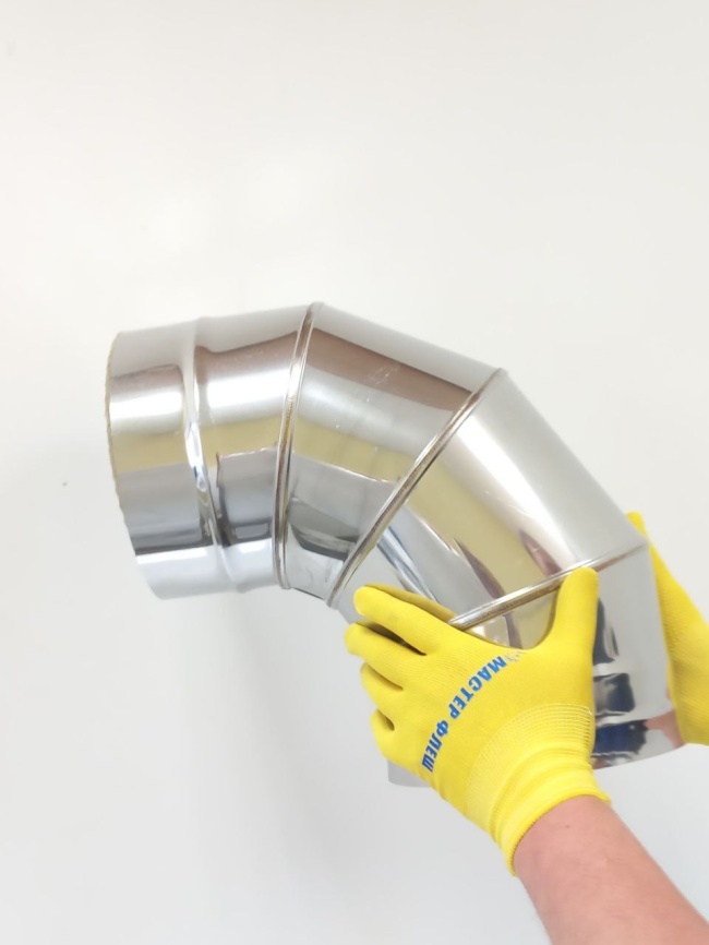 Сэндвич колено "Мастер Флеш" 90° d 100/180 304/430 0,5мм/0,5мм фото 1