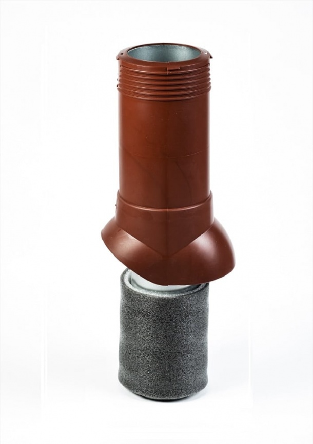 Вентиляционный выход "Мастер Флеш" D125/160 H=500 изолированный RAL 3009 красный фото 1