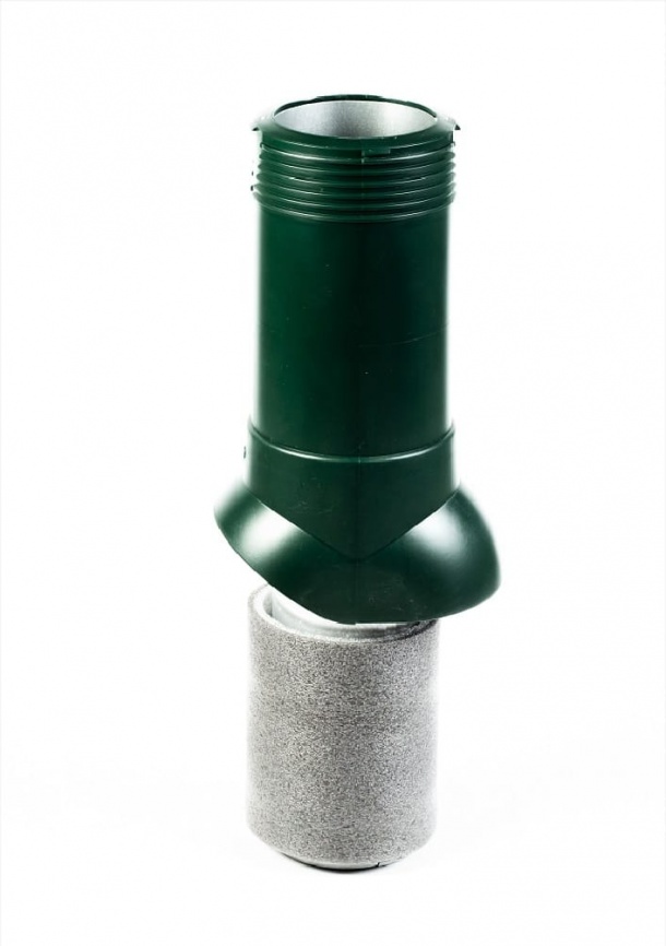 Вентиляционный выход "Мастер Флеш" D125/160 H=500 изолированный RAL 6020 зеленый фото 1