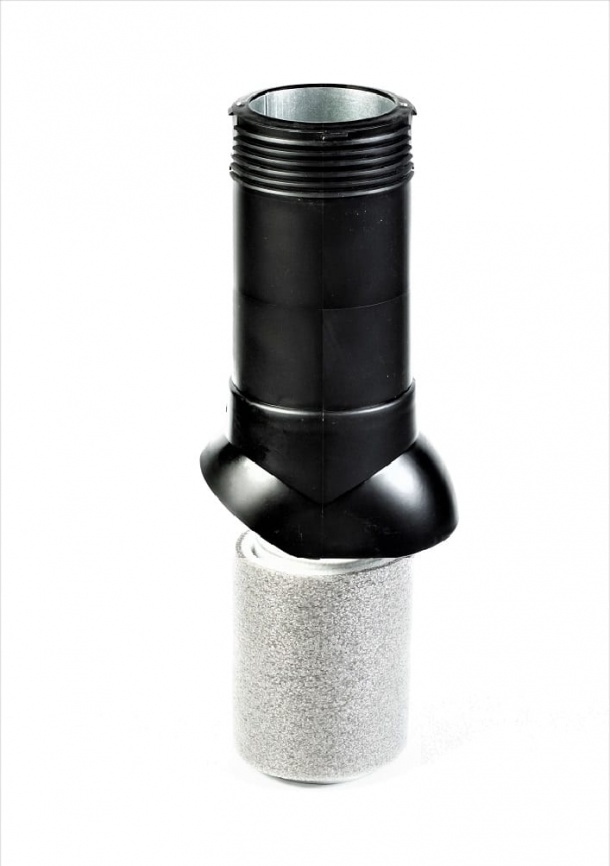 Вентиляционный выход "Мастер Флеш" D125/160 H=500 изолированный RAL 9005 черный фото 1